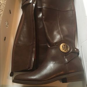 Tommy Hilfiger dark brown tall boots 8.5M